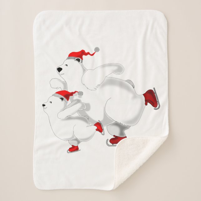 Christmas Bearts Baby Sherpa Blanket Customizable (Front)