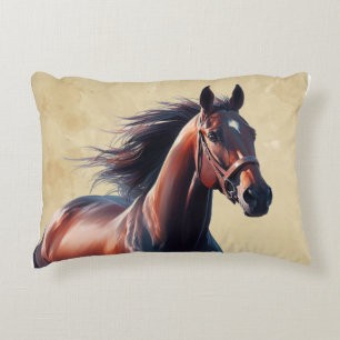 Christmas Beautiful Brown Horse Accent Pillow