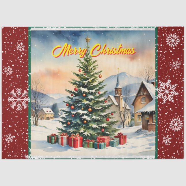 Christmas Beautiful Festive Old Collection Tissue Paper (Front)
