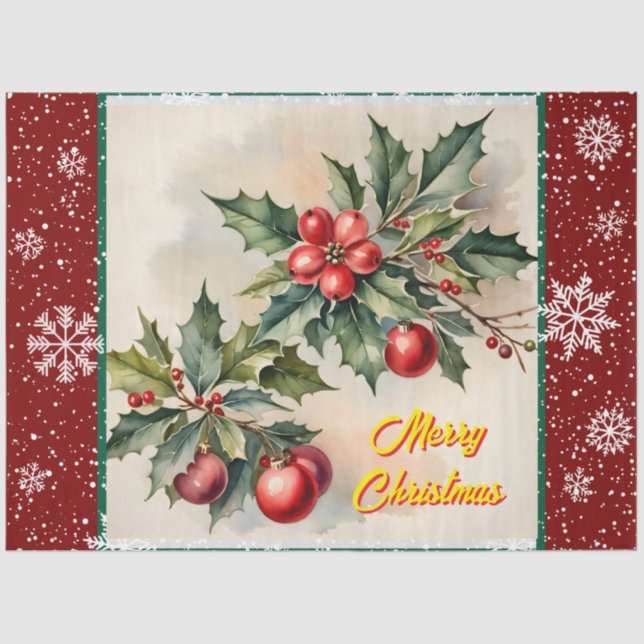 Christmas Beautiful Festive Trendy Collection Tissue Paper (Front)