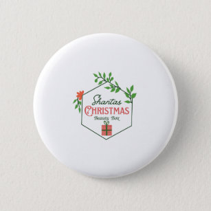 Christmas Beauty Box Floral Wreath Logo Button