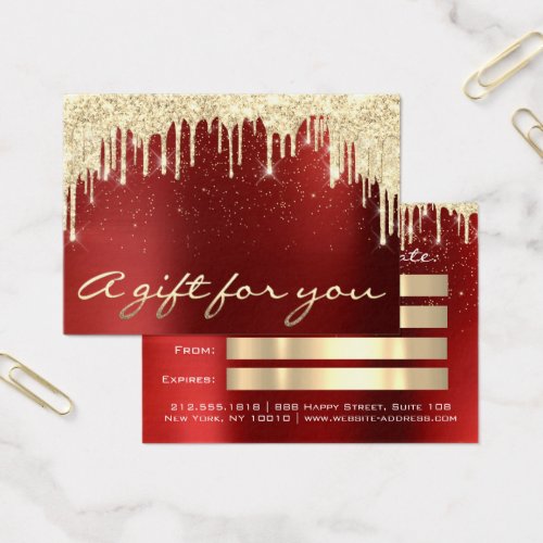 Christmas Beauty Gold Confetti Gift Burgundy Red