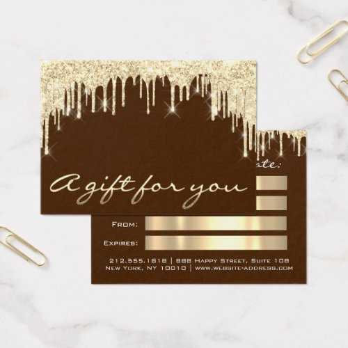 Christmas Beauty Salon Gold Gift Certificate Brown