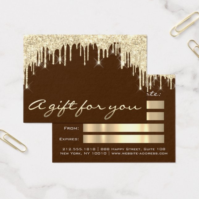 Christmas Beauty Salon Gold Gift Certificate Brown (Office)