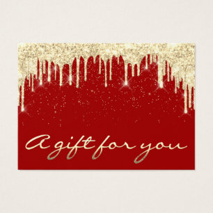 Christmas Beauty Salon Hair Gold Confetti Gift Red