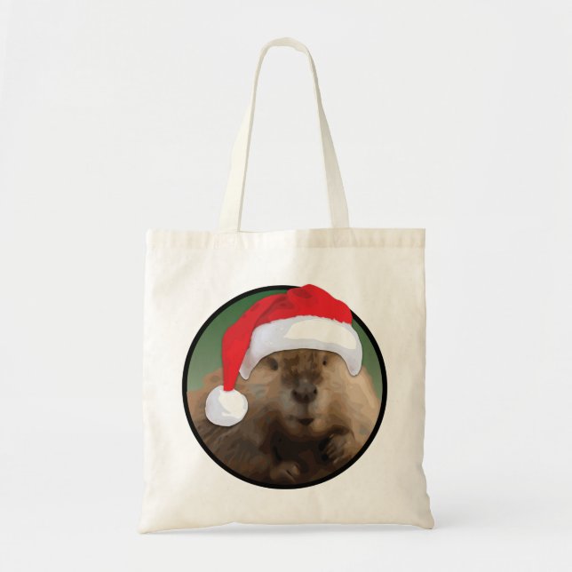 Christmas Beaver - Budget Tote Bag (Front)