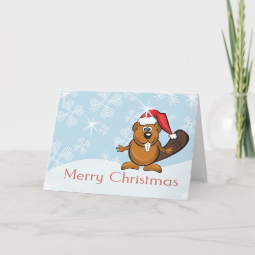 christmas beaver holiday card