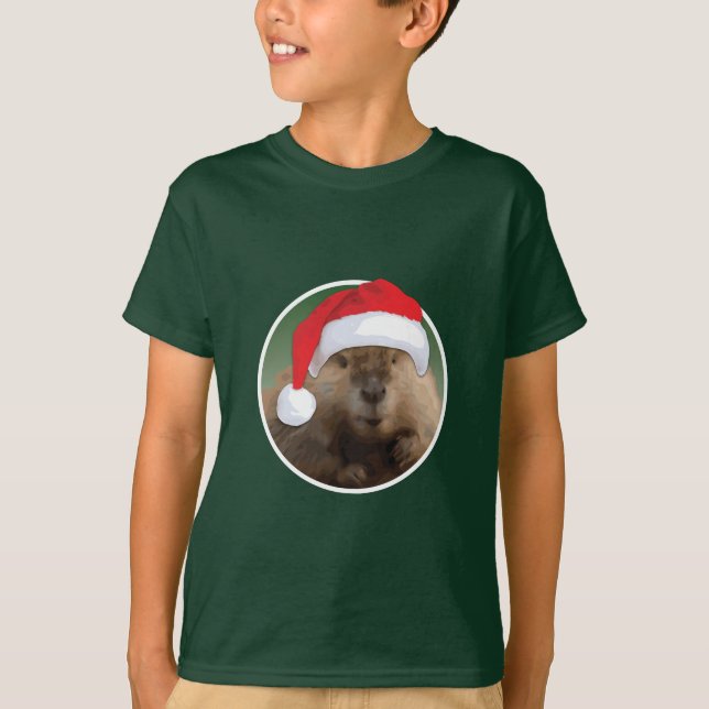 Christmas Beaver - Kids' Basic T-Shirt (Front)