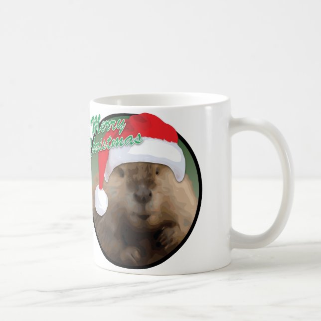 Christmas Beaver - White 11 oz Classic White Mug (Right)