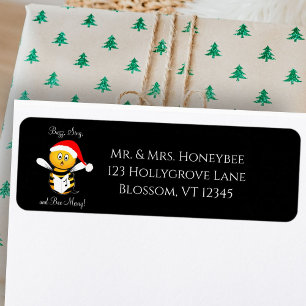 Christmas Bee Singing Bee Merry! Return Address Label