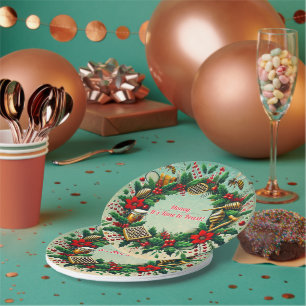 Christmas Bee-Themed Holiday Plate