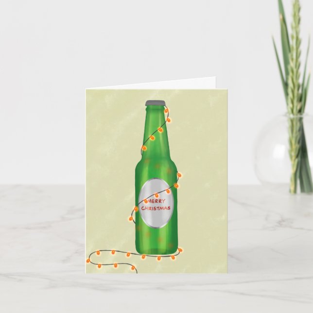 Christmas beer bottle holiday card (Front)