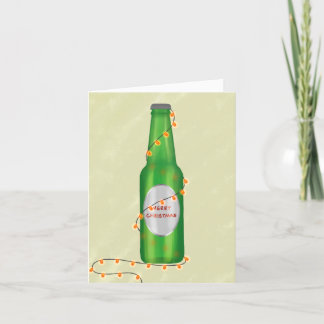 Christmas beer bottle holiday card