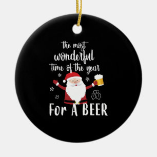 Christmas Beer Ceramic Ornament