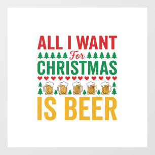 Christmas Beer Funny Holiday Drinking Design Floor Decals