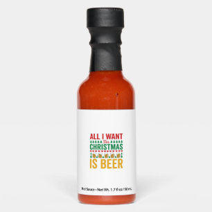 Christmas Beer Funny Holiday Drinking Design Hot Sauces