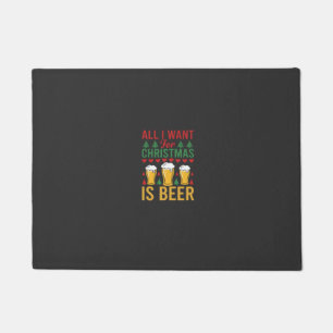 Christmas Beer Holiday Drinking Doormat