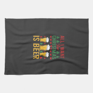 Christmas Beer Holiday Drinking Kitchen Towel