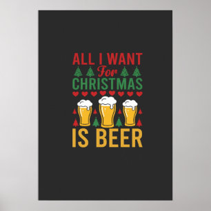 Christmas Beer Holiday Drinking Poster
