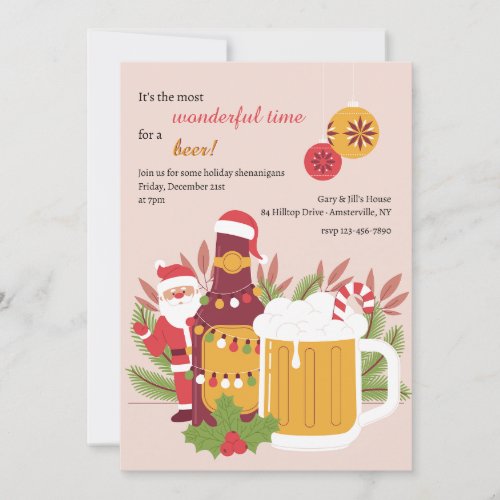 Christmas Beer Party  Invitation