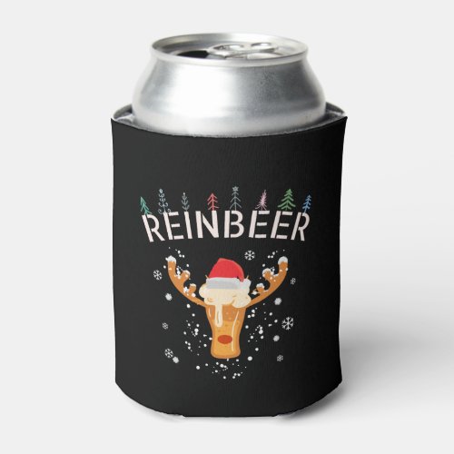 Christmas Beer ReinBeer funny Christmas Reindeer Can Cooler