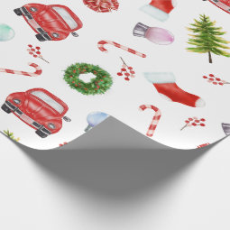 Christmas Beetle Car | Holiday Pattern Wrapping Paper | Zazzle