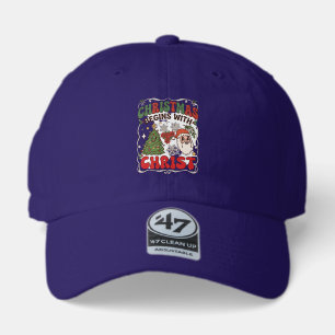 Christmas Begins Christ Santa Claus Tree Snowflake 47 Brand Hat