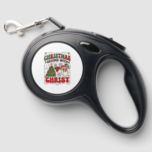 Christmas Begins Christ Santa Claus Tree Snowflake Retractable Pet Leash