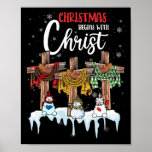 Christmas Begins Christ Snowman Christian Cross Poster<br><div class="desc">Christmas Begins With Christ Snowman Christian Cross</div>