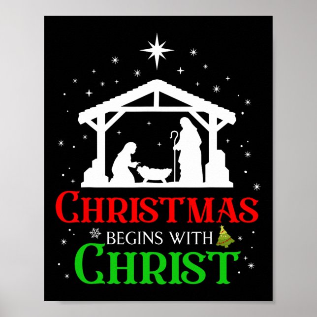 Christmas Begins With Christ Christian Religious J Poster (Front)