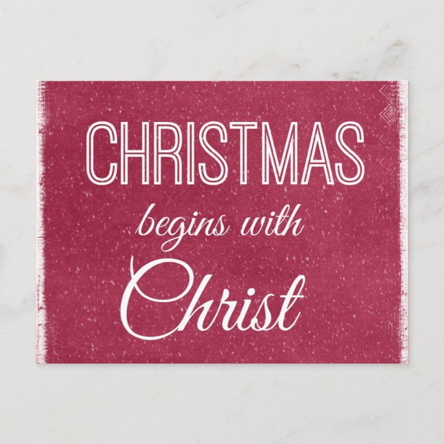 Christmas begins with Christ Holiday Postcard (Front)
