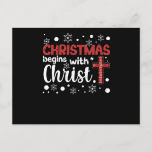 Christmas begins with Christ Jesus Xmas pajamas Postcard
