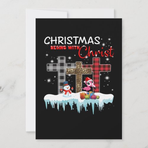Christmas Begins With Christ Love Flamingo Holiday Card