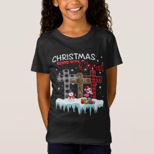 Christmas Begins With Christ Love Flamingo T-Shirt
