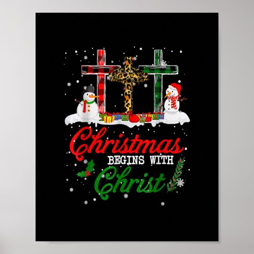 Christmas Begins With Christ Love Jesus Leopard Bu Poster