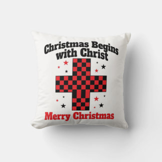 Christmas Begins With Christ Pillow Gift