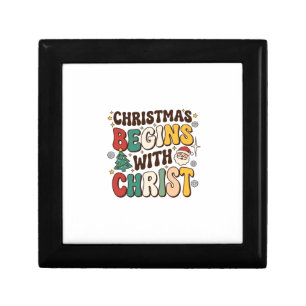 Christmas Begins With Christ Santa Tree Design Gift Box