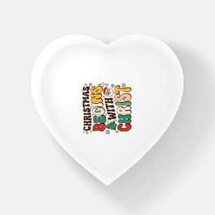 Christmas Begins With Christ Santa Tree Design Paperweight