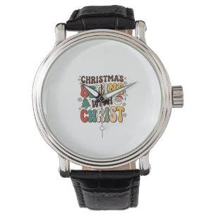 Christmas Begins With Christ Santa Tree Design Watch
