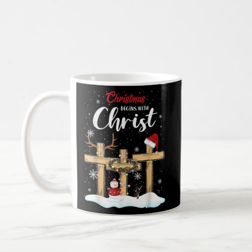 Christmas Begins With Christ Snowman Christian   Coffee Mug