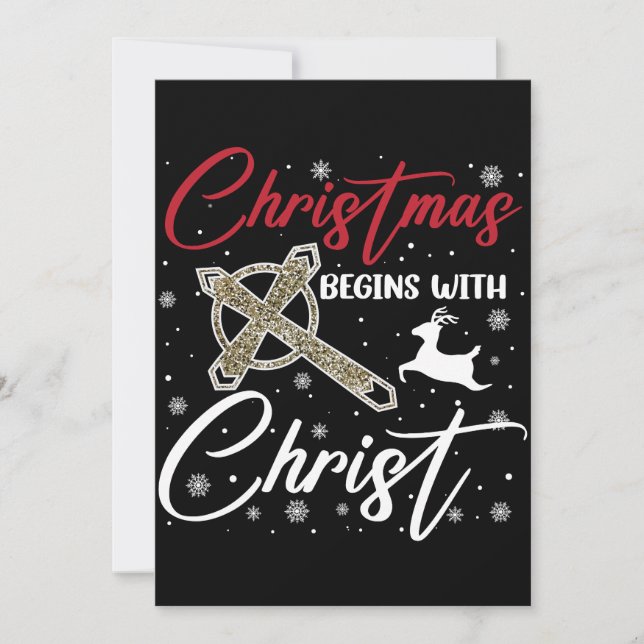 Christmas Begins With Christ Xmas Christian Invitation (Front)