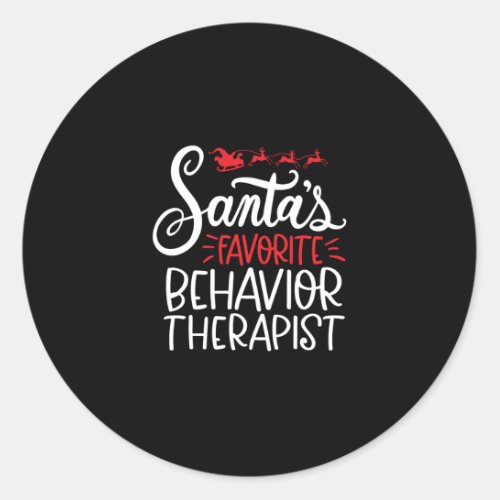 Christmas Behavior therapist ABA Classic Round Sticker