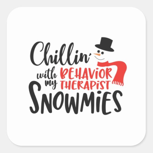 Christmas Behavior therapist ABA Square Sticker