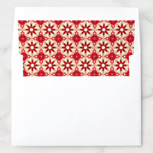 Christmas Beige Red and White Flower Pattern Envelope Liner