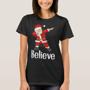 Christmas Believe Dabbing Santa Claus Kids Boys T-Shirt