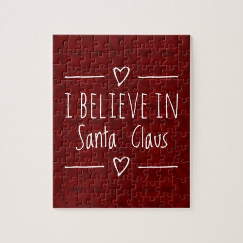 Christmas 'Believe in Santa Claus Quote Jigsaw Puzzle