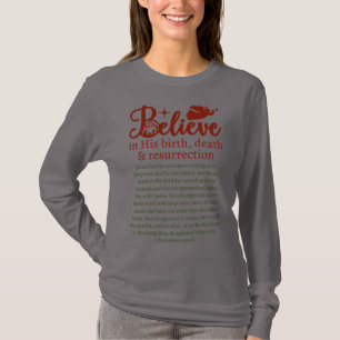 Christmas Believe Jesus Gray Red Green Long Sleeve T-Shirt
