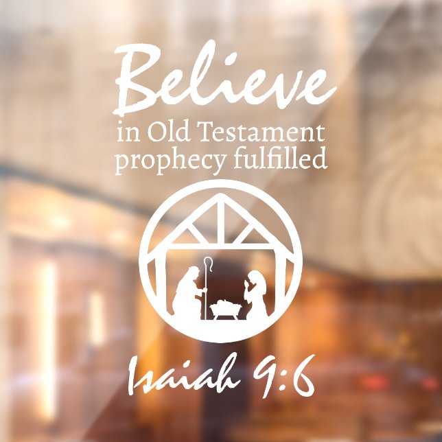 Christmas Believe Nativity Prophecy White Window Cling (Sheet 2)
