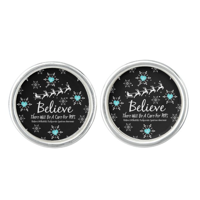 Christmas Believe Pair of Cufflinks (Front)