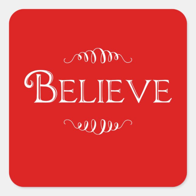 Christmas Believe Red sticker (Front)